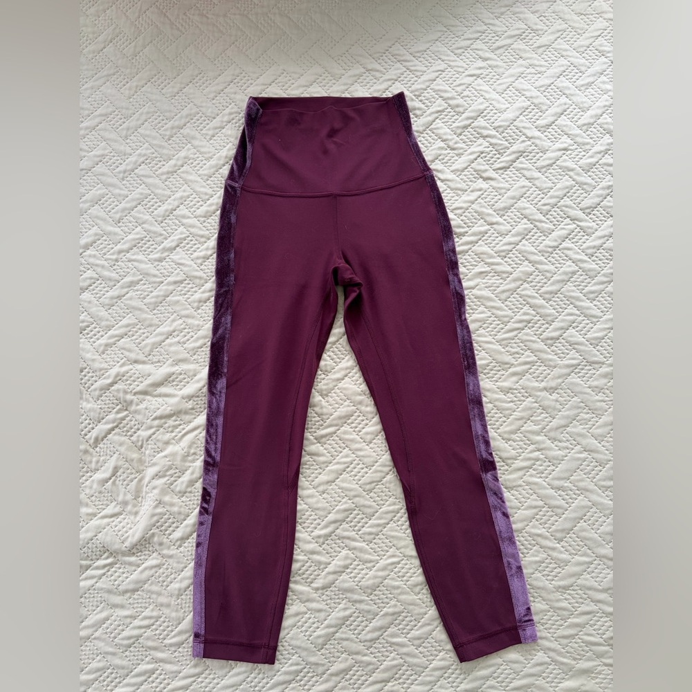 Burgundy High-Waisted Leggings 23”